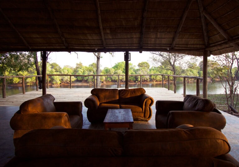 Hütten-Ambiente in Afrika.