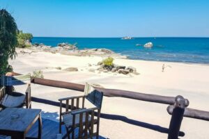 Meerblick, Sandstrand, Afrika Reiseziel.