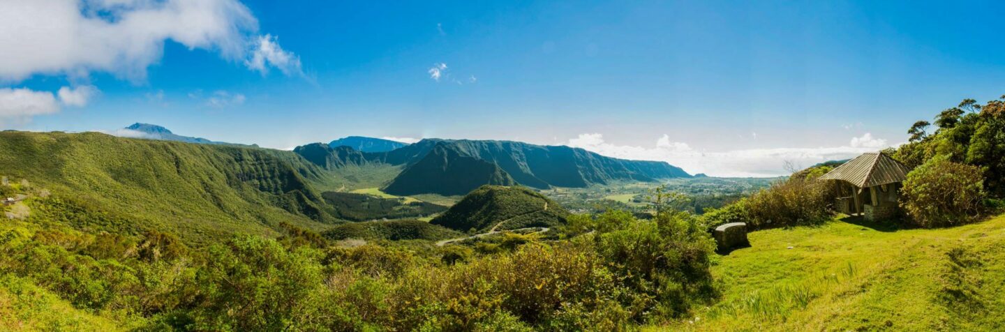Grüne Landschaft auf La Reunion