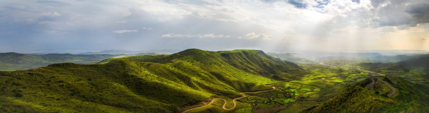 Grüne Landschaft Äthiopiens