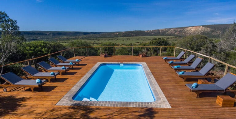 Pool auf Safari-Lodge in Afrika.
