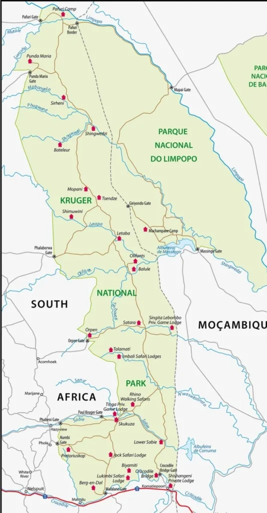 Karte Kruger NP