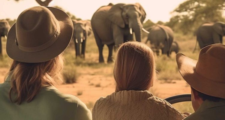Elefanten im afrikanischen Nationalpark.