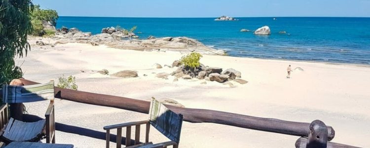 Meerblick, Sandstrand, Afrika Reiseziel.